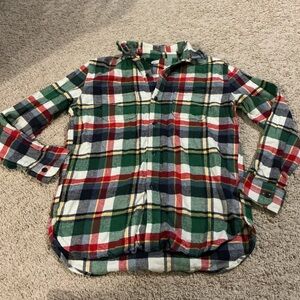 GAP Kids XXL Plaid Flannel Shirt Lumberjack Cabin Cozy Red Green Navy Button Up